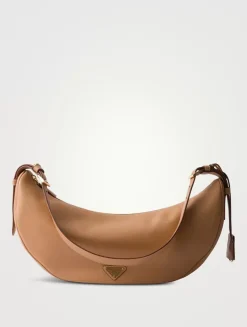 Prada Demi-lune Large Leather Shoulder Bag