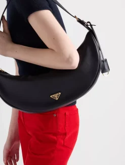 Prada Demi-lune Large Leather Shoulder Bag