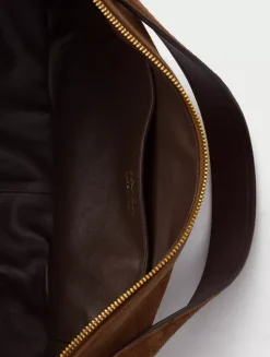 Prada Demi-lune Large Suede Shoulder Bag