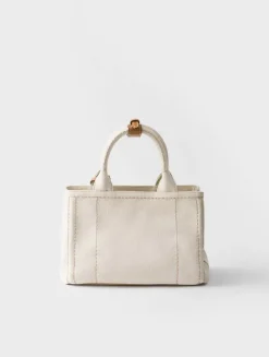 Prada Jardinière Small Linen Blend Handbag