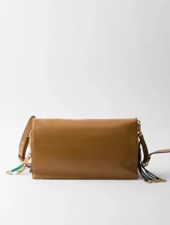 Prada Soft Sound Large Leather Shoulder Bag With Charms