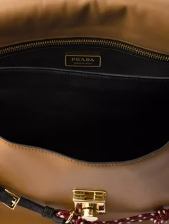 Prada Soft Sound Large Leather Shoulder Bag With Charms