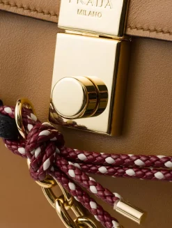 Prada Soft Sound Large Leather Shoulder Bag With Charms