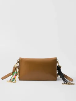 Prada Soft Sound Small Leather Shoulder Bag With Charms