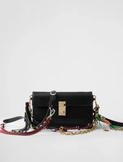 Prada Soft Sound Small Leather Shoulder Bag With Charms