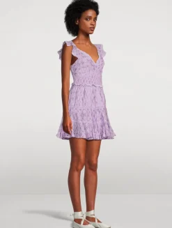 Presline Cotton Mini Dress In Floral Print