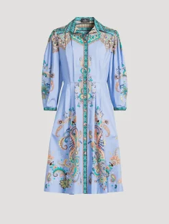 Printed Poplin Shirt Dress