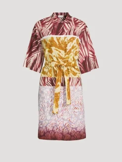 Printed Short-Sleeve Shirt Dress