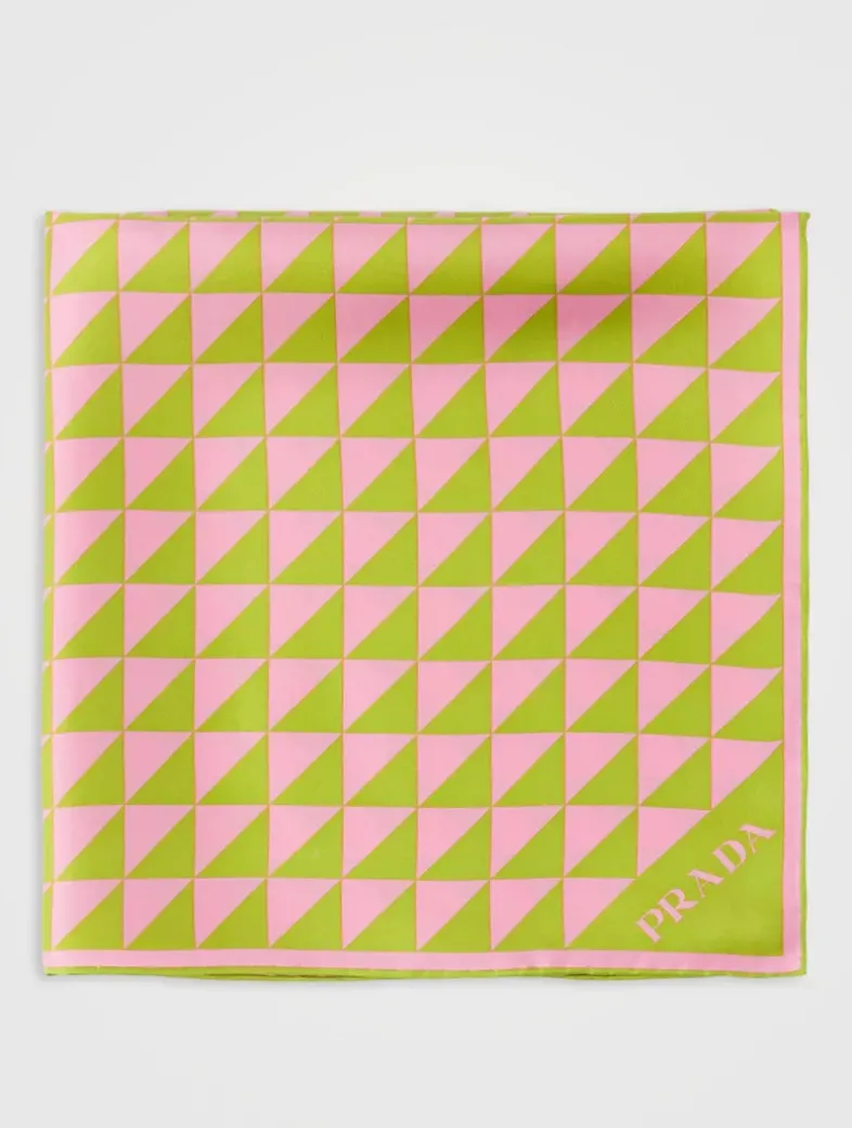 Printed Silk Twill Scarf 55x55