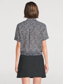 Printed Tie-Front Shirt