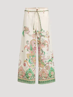 Printed Wide-Leg Jeans