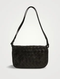 Puff Intrecciato Leather Shoulder Bag
