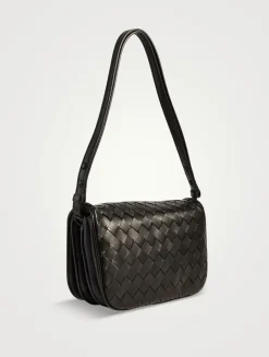 Puff Intrecciato Leather Shoulder Bag