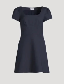 Puff-Shoulder Mini Dress