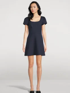 Puff-Shoulder Mini Dress