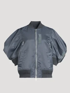 Puff-Sleeve Bomber Jacket