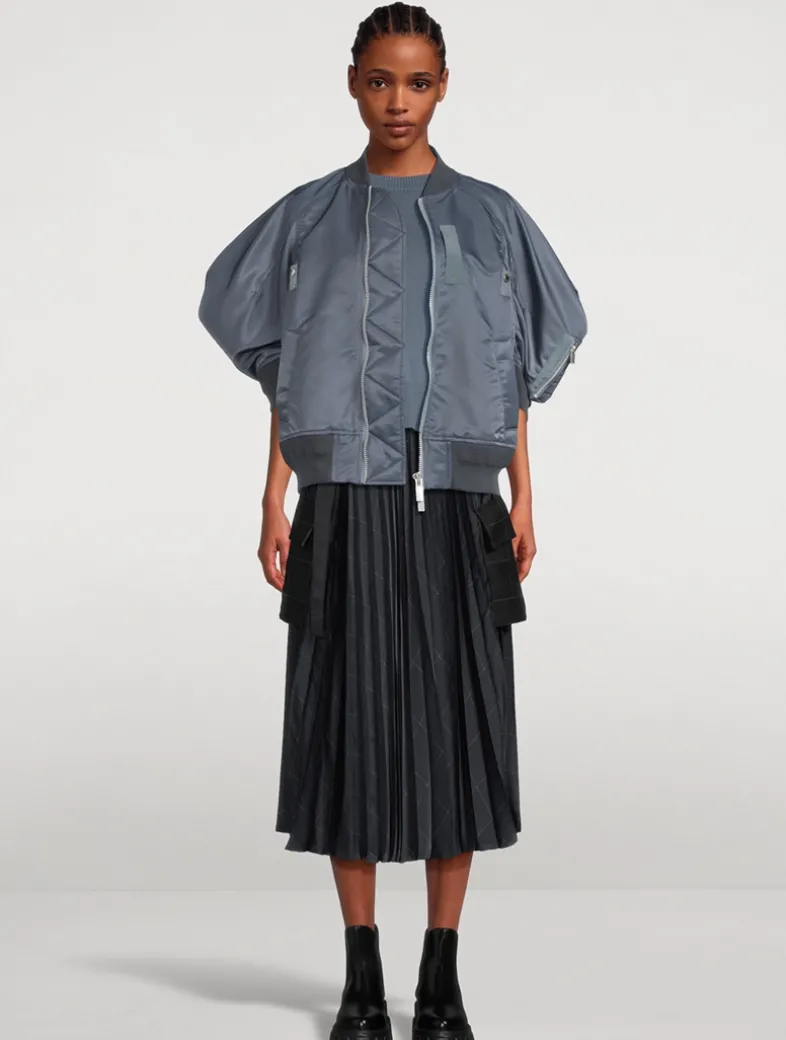 Puff-Sleeve Bomber Jacket