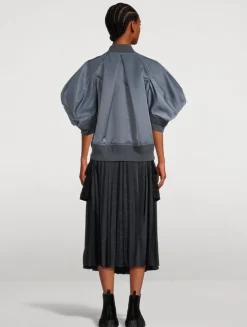 Puff-Sleeve Bomber Jacket