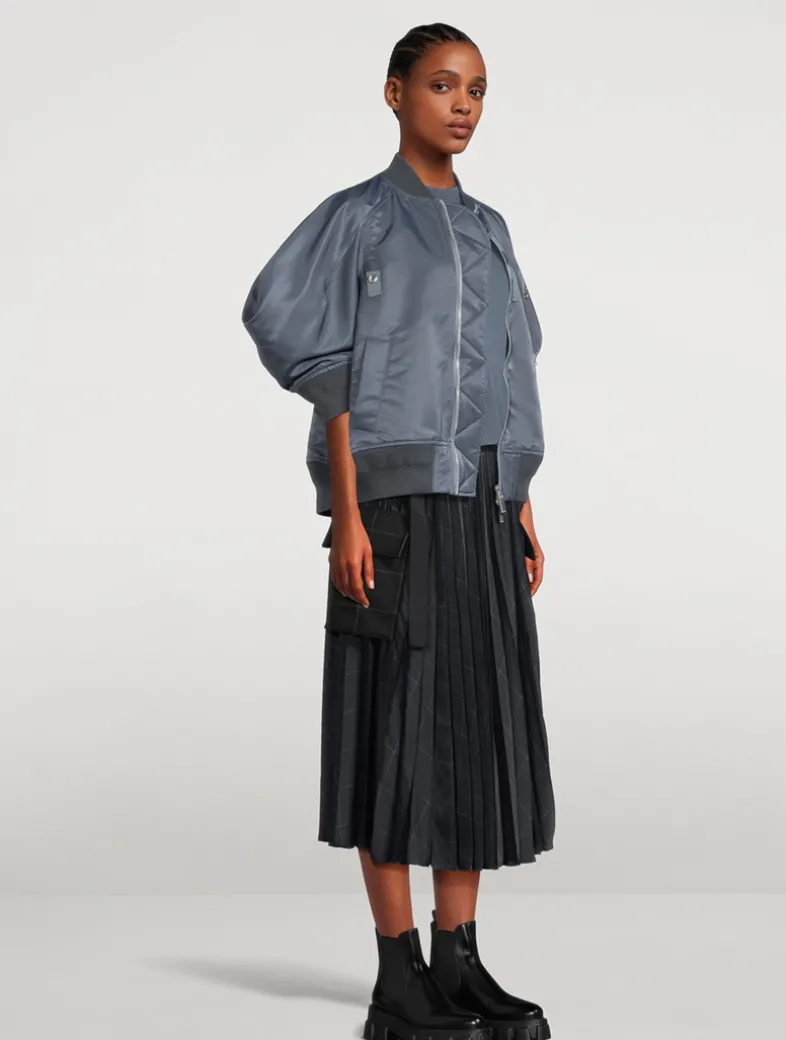 Puff-Sleeve Bomber Jacket