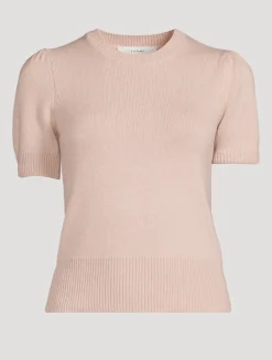 Puff-Sleeve Cashmere Sweater