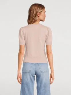Puff-Sleeve Cashmere Sweater