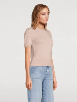 Puff-Sleeve Cashmere Sweater