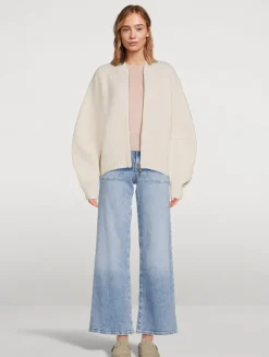 Puff-Sleeve Cashmere Sweater