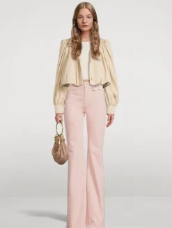 Puff-Sleeve Gabardine Jacket