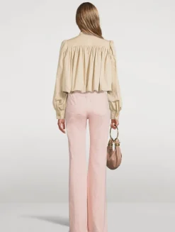 Puff-Sleeve Gabardine Jacket