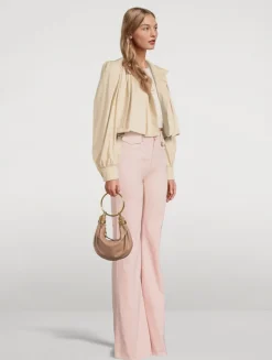 Puff-Sleeve Gabardine Jacket