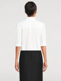 Puff-Sleeve Poplin Shirt