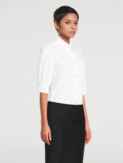 Puff-Sleeve Poplin Shirt
