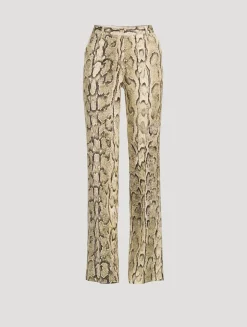 Pulla Trousers In Snakeskin Print