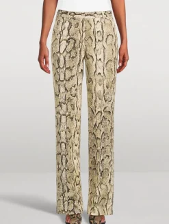 Pulla Trousers In Snakeskin Print