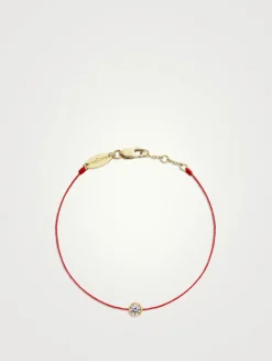 Pure 18K Gold String Bracelet With Diamond