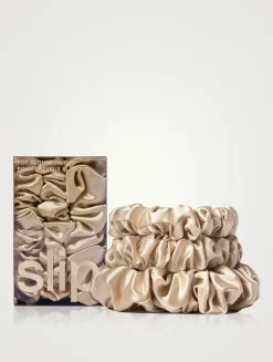 Pure Silk Assorted Scrunchies - Blonde