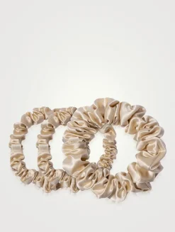 Pure Silk Assorted Scrunchies - Blonde