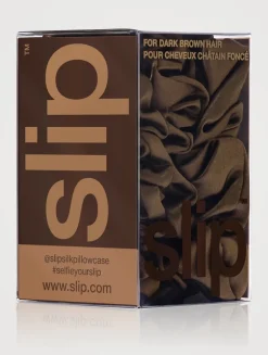 Pure Silk Assorted Scrunchies - Dark Brown