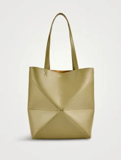 Puzzle Leather Tote Bag