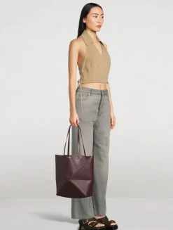 Puzzle Leather Tote Bag