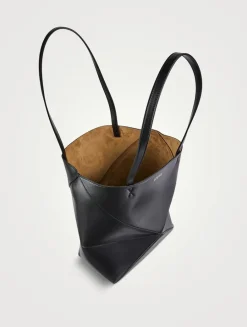 Puzzle Leather Tote Bag