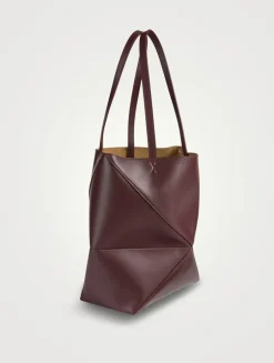 Puzzle Leather Tote Bag