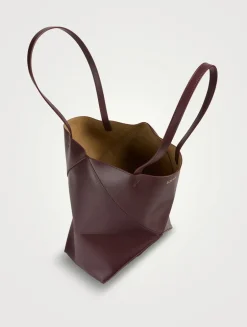 Puzzle Leather Tote Bag