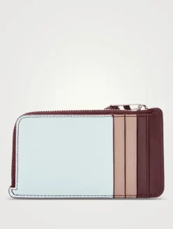 Puzzle Leather Zip Card Holder