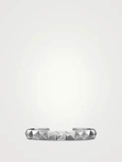 Pyramid Cuff Bracelet In Sterling Silver, 9.3mm