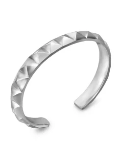 Pyramid Cuff Bracelet In Sterling Silver, 9.3mm