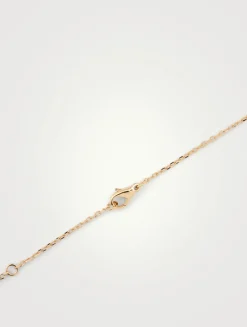 Quatre Classique Gold Mini Pendant Necklace With PVD And Diamond