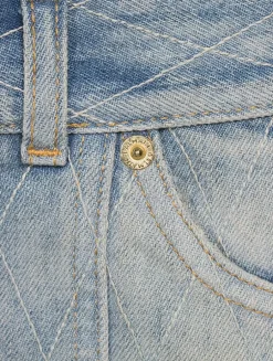 Quilted Denim Shorts