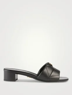 Quilted Leather Mules
