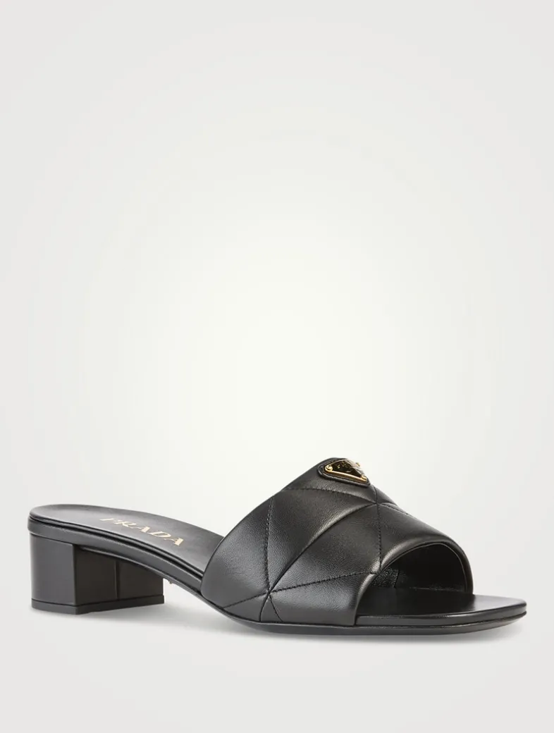 Quilted Leather Mules